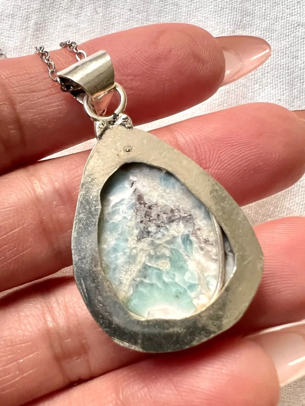 925 Calming Caribbean Larimar Pendant Necklace